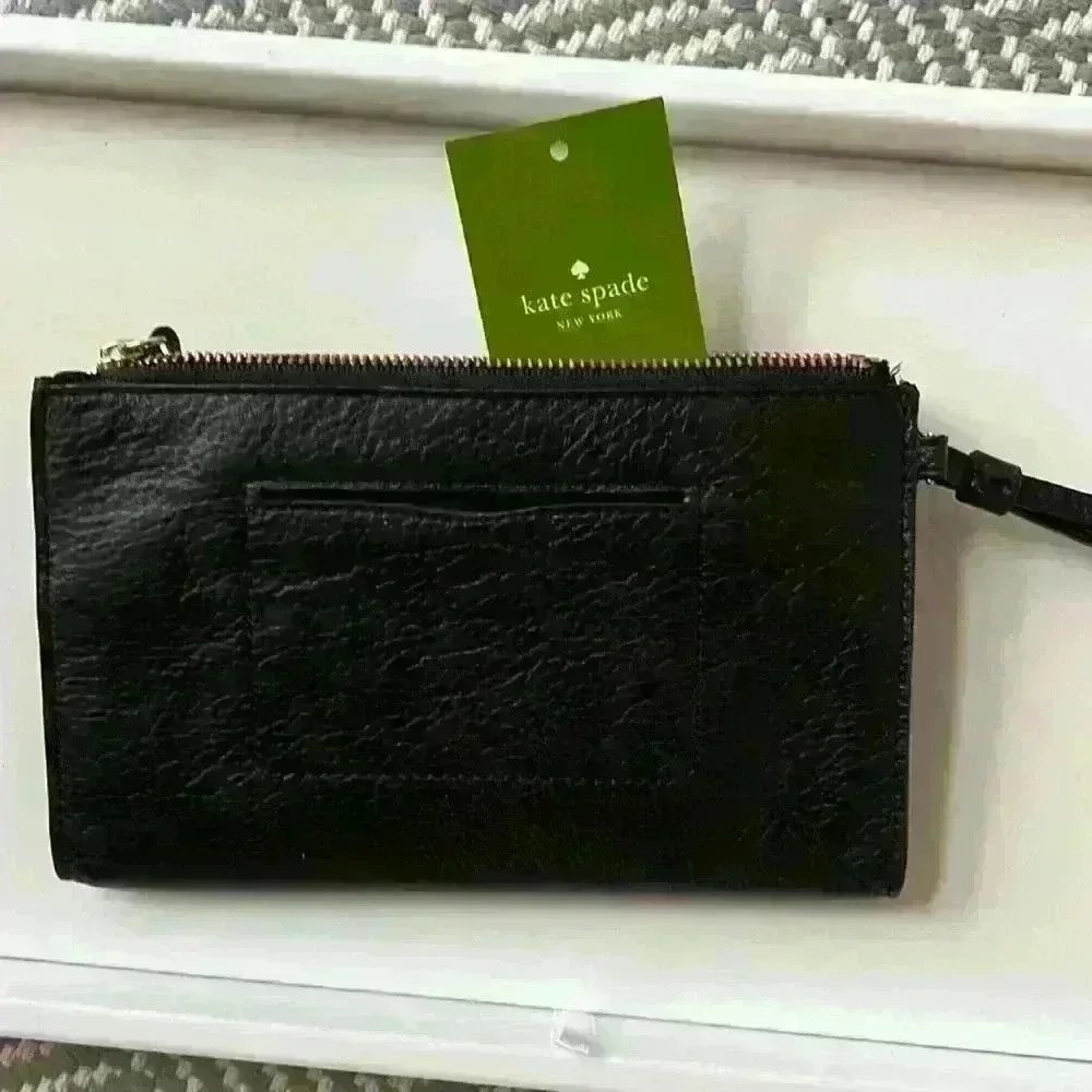 Vintage new with tags Kate Spade north court bow wristlet in black